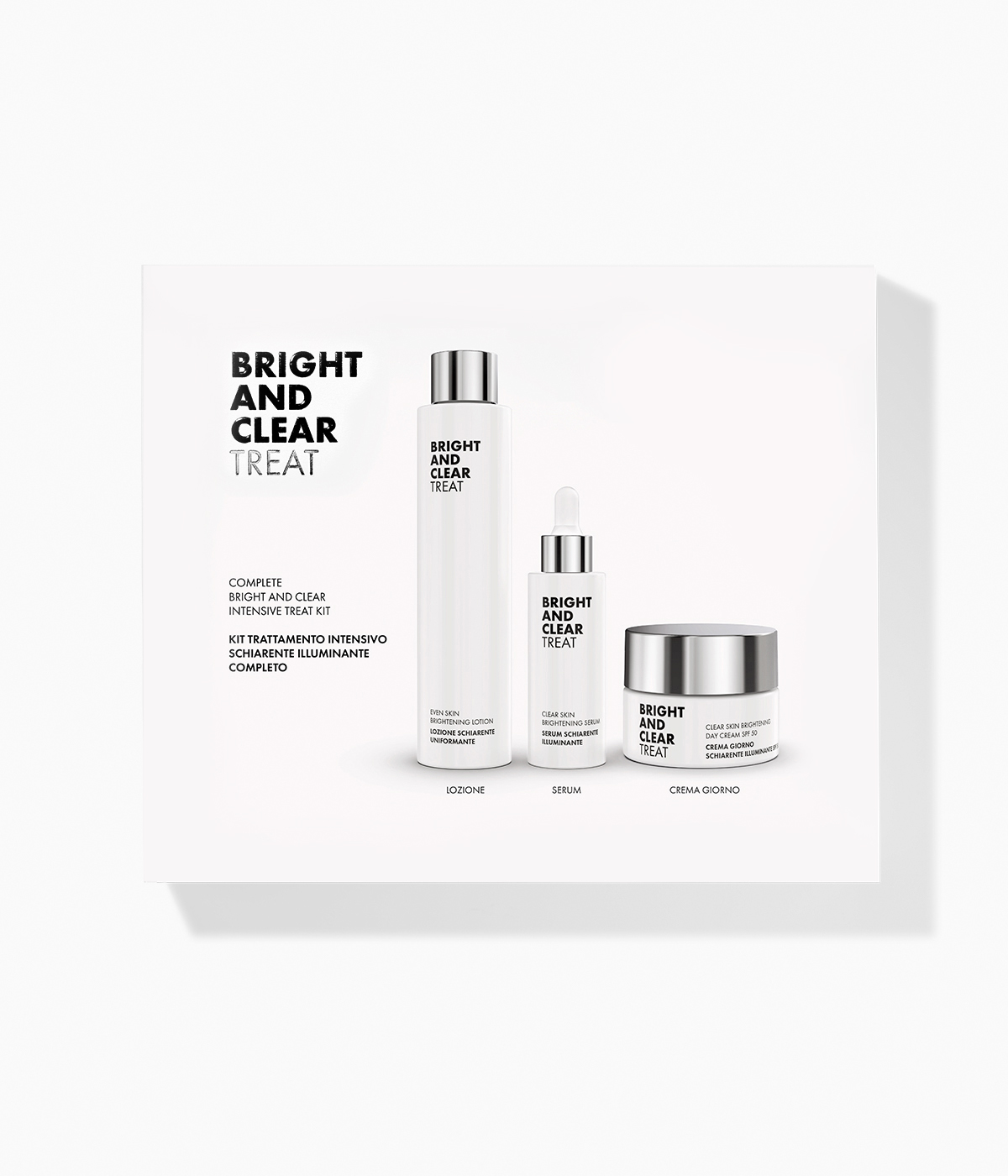 Kit Trattamento Intensivo Schiarente Illuminante Bright and Clear Treat Confezione Chiusa