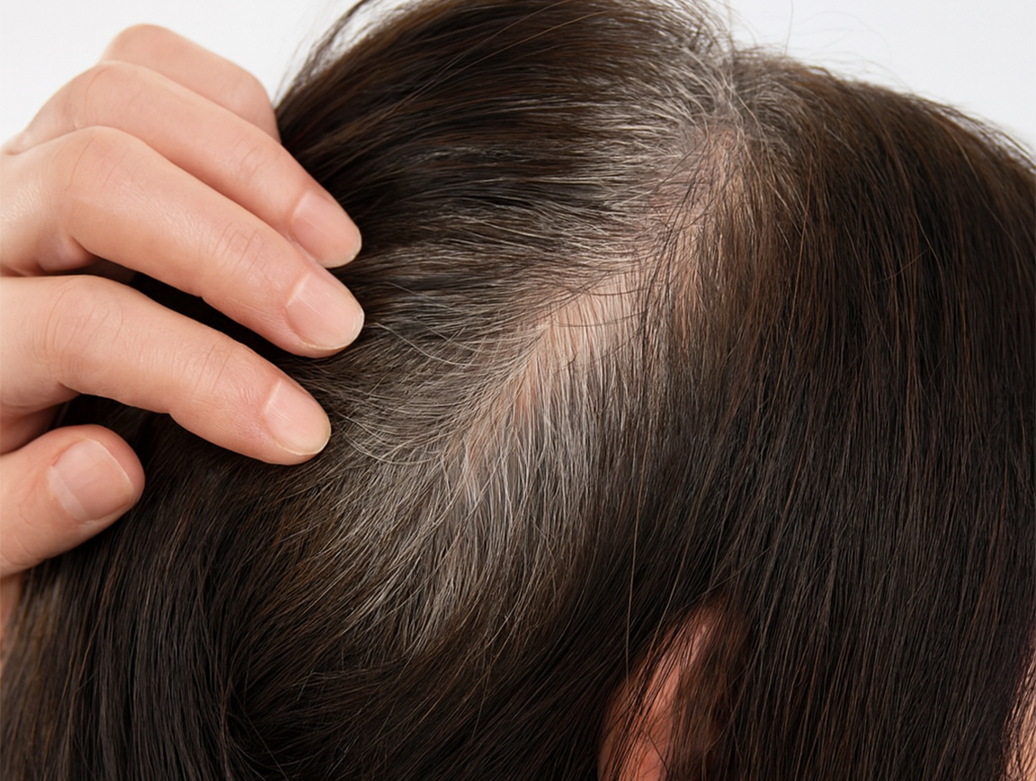 Capelli bianchi sul cuoio capelluto – Effetto dell’invecchiamento capillare