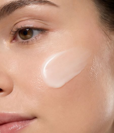 Close-up of Fillerina 15 Hyaluronic Acids Double Filler Serum applied to the face