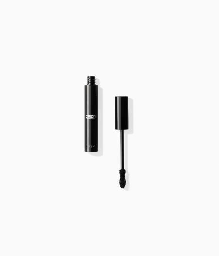 Closed packshot of Crexy Black Mascara in its black tube.